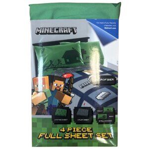 NEW Minecraft FULL Microfiber Sheet Set - 4 Piece
